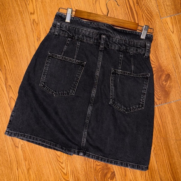 Pilcro & The Letterpress Anthropologie Black Button Front Denim Skirt High Rise - Picture 7 of 8